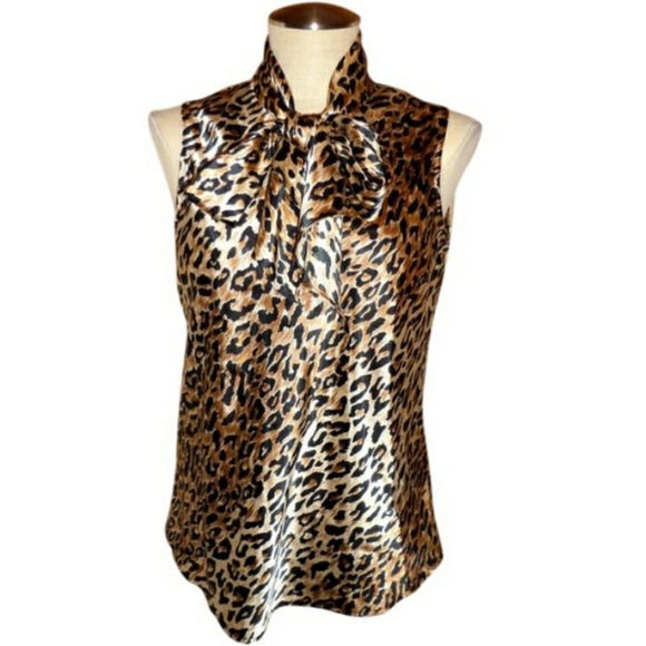 Kasper Tops - Kasper leopard Print Blouse Size Medium